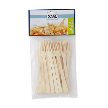 Rsvp International Bamboo 6In App Fork - 50 Ct, 50PK BOO-FRK